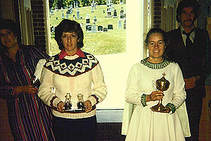 TWO DANCERS, JANET EGAN of Martindale along with a traditional Irish dancer took the offering up to the altar during the mass to bless the new cross.