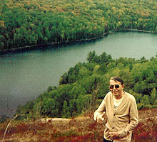 FATHER O'MALLEY at the top of the mountain overlooking Rogers Lake on Martin Brown's farm.