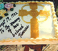 AFTER THE MEMORIAL for the Celtic cross a celebration was held at Martin Brown’s farm. He arranged for a special cake to be baked to commemorate the pioneers.