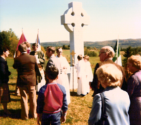 FR. O’MALLEY celebrated Mass in Irish at the dedication ceremony for the Celtic Cross at Martindale, Quebec in 1982.