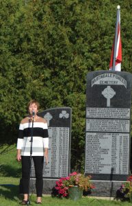 MARY Comerton sang both the Amhrán na bhFiann (the Irish national anthem) and O Canada, the Canadian national anthem. 